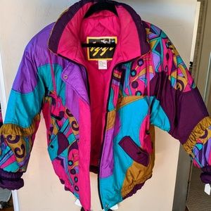 Pink Purple Vintage 80s/90s  Puffer Winter Jacket